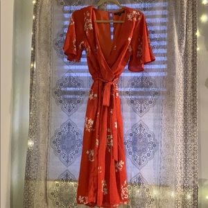 Salmon floral jumpsuit